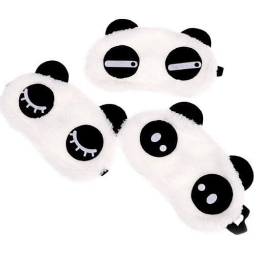 1PC Lovely Face White Panda Eye Mask Eyeshade Shading Sleep Cotton Goggles Eye Mask Sleep Mask Eye Cover Health Care