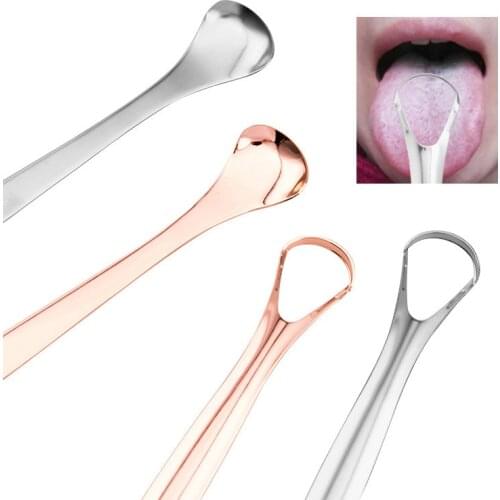 1PC Useful Tongue Scraper Stainless Steel Oral Tongue Cleaner Medical Mouth Brush Reusable Fresh Breath Maker
