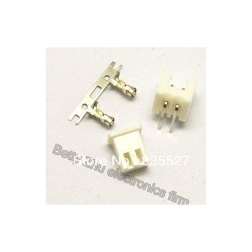 100pcs/lot XH2.54-2P 2PIN terminal block 2.54MM pitch connector : plug + plastic bending needle socket + terminal
