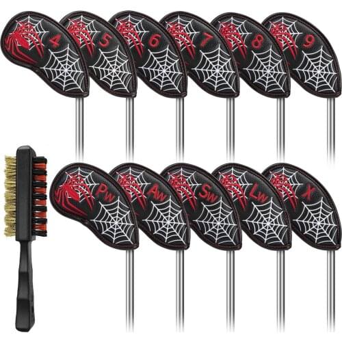 11pcs Golf Head Covers Irons Set Club Protection Headcovers 4-9 A/L/P/SW