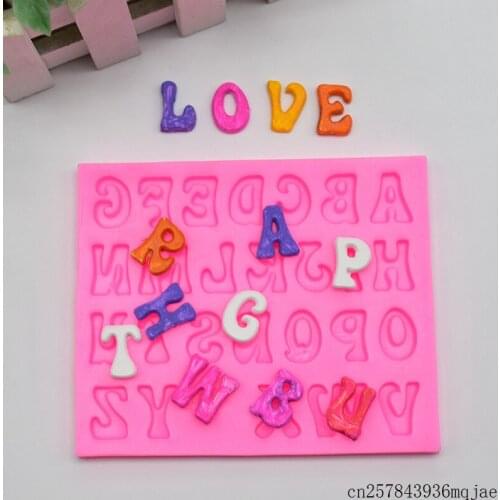 20 Pcs Cake Tools Alphabet Letter Mold Silicone Cake Moulds Decorating Cupcake Topper Chocolate Molds