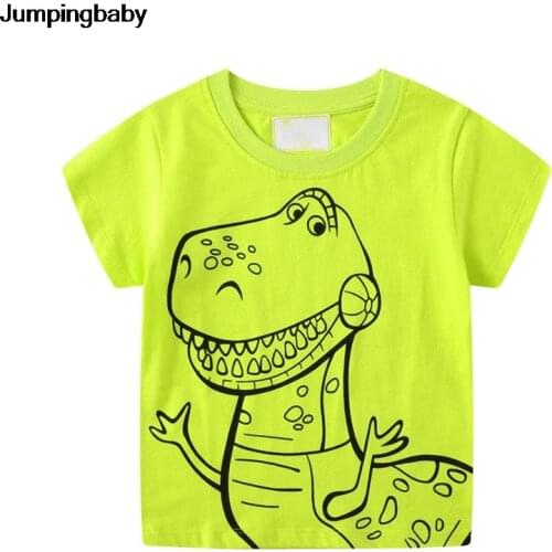 2021 Boys T-shirt Summer Top Girls Tops Kids Clothes Dinosaurs T-shirts Animals Print Koszulki Tee Shirt Roupa Infantil Enfant
