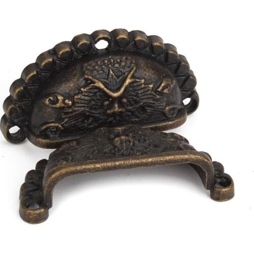 4pcs Bronze Zinc Alloy Antique Door Kitchen Decorative Pull Handles Knobs L Size