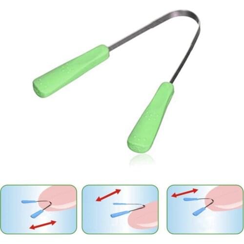 50% Hot Sale Stainless Steel Tongue Cleaner Fresh Breath Cleaning Scraper Oral Dental Care