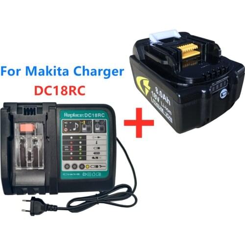 2021 Upgrade 18V 8Ah BL1860 Rechargeable Battery Lithium Ion for Makita Power Tool Battery BL1840 BL1850 BL1830 LXT 400+Charger