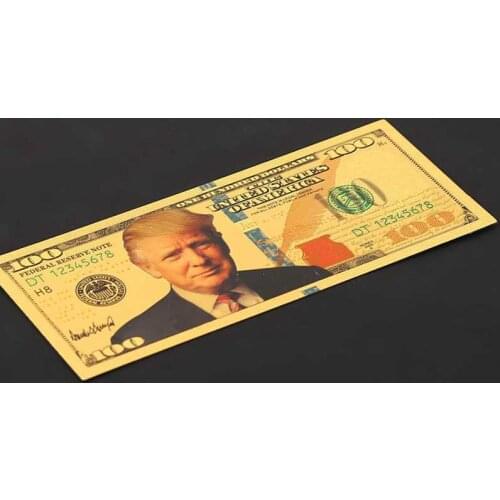 10Pc President Donald Trump Colorized $100 Dollar Bill Gold Foil Banknote US