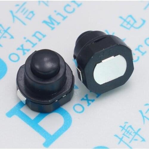 Free shipping 100pcs KAN-10A DC 30V 1A Round 2Pin Black Mini Push Button Switch for Electric Torch 2P On-Off Flashlight Switchs