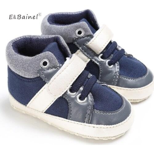 E&Bainel Newborn Baby First Walkers Shoes Infant Childrens Sneaker Patchwork Canvas Toddler Boots Baby Boy Booties Shoes