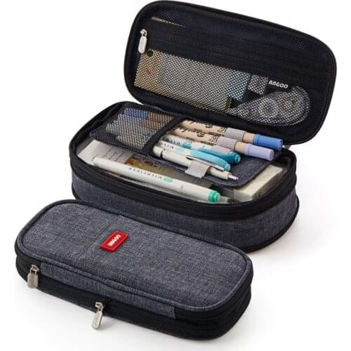 Transform Pencil Case Huge Capacity Pencil Bag Canvas Fabric Pen Case Stationary School Supplies Pencil Holder Gift Organizer X