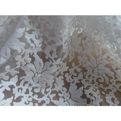 Ivory White French Eyelash Lace Fabric 130CM Wide DIY Elegant Lace Embroidery Clothes Polyster Wedding Dress Accessories