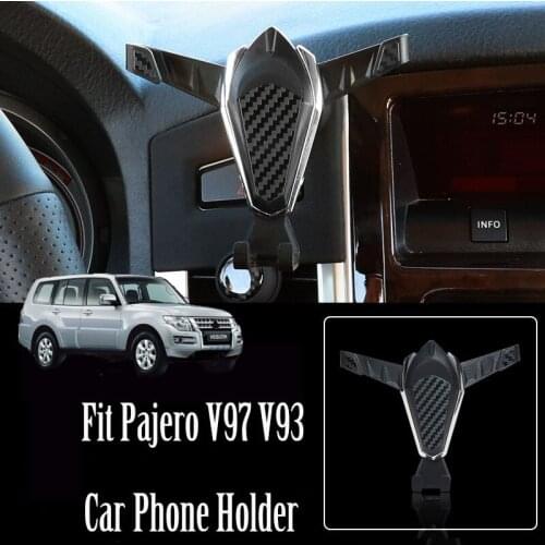 For Mitsubishi Pajero V97 V93 Special Carbon Fiber Mobile Phone Holder Central Control Car Navigation Bracket