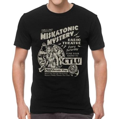 Male Miskatonic Mystery Radio Theater T-Shirt Thrilling Lovecraft Call Of Cthulhu Tshirt Short Sleeve T Shirt Cotton Tee Gift
