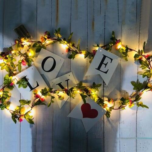 10M 100 LED Rose Flower Leaves Fairy Light Christmas String Garland Copper Wire Vines Branch Light For Wedding Party