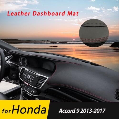 For Honda Accord 9 2013-2017 Leather Anti-Slip Mat Dashboard Cover Pad Sunshade Dashmat Protect Carpet Accessories