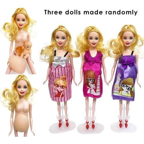 Colorful Pregnant Doll Mom Doll With A Baby Doll In Her Tummy For Girls Early Education Parent Child Interaction Humanoid Doll
