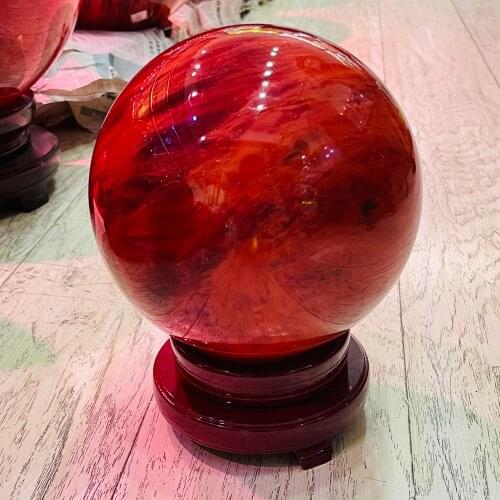 Healing Products Natural Quartz Red Smelting Stone Crystal Ball Spheres For Reiki