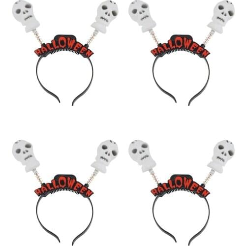 LUDA Halloween Head Buckle Skull Color Luminous Head Buckle Makeup Costume Props Bat Flash Headband