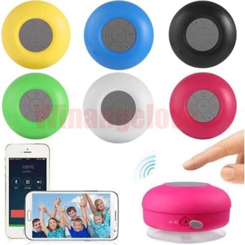 100PCS Mini Portable Subwoofer Shower Waterproof Wireless Bluetooth Speaker Car Handsfree with Suction Mic For iPhone