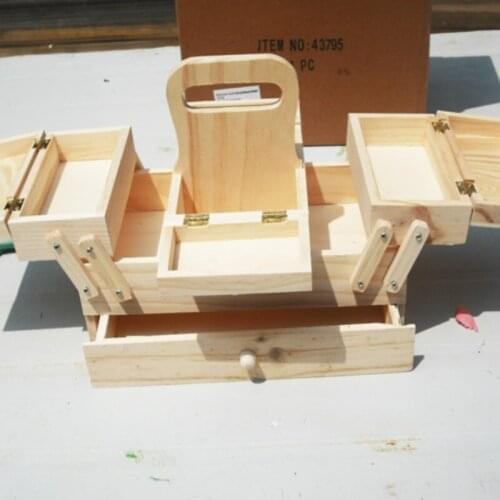 Multi-functional wooden storage box carry-on Chinese painting finishing storage spot foreign trade recommended tools