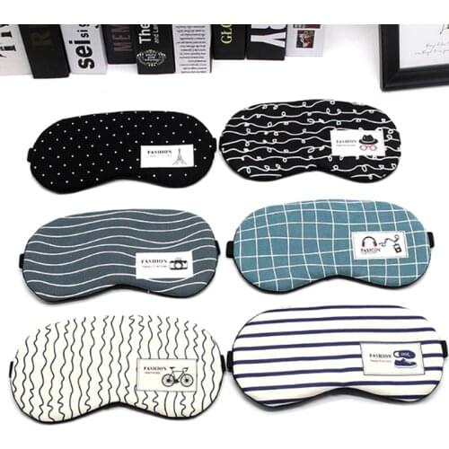 Cartoon Sleeping Mask Eyepatch Soft Eye Sleep Mask Fashion Striped Cotton Eye Cover Travel Relaxing Sleeping Aid Blindfold