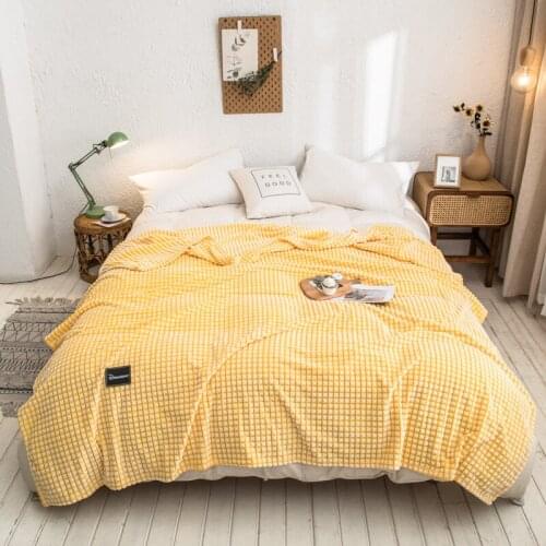 Soft Solid Thicken Flannel Blankets For Beds Striped Throw Sofa Cover Bedspread Autumn Winter Warm Blankets Throw blanket