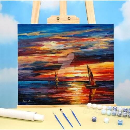 Scarlet Sails DIY Painting By Numbers Package Oil Paints 40*50 Picture By Numbers Photo New Design Adults Handicraft Drawing