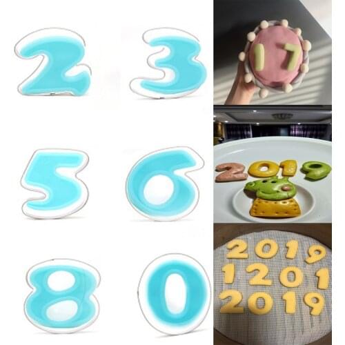 Cookie Cutter Set Numbers Stainless Steel Cutters Cake Tools Cake Cookies Pastry Baking Cutter Mold Cake Decoration Accessories