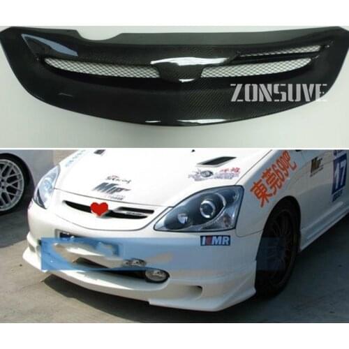 Body Kit Front Bumper Cover Refitting Grill Accessories Carbon Fibre Racing Grille Use For Honda 7th Civic SI EP3 2002 03 04 05