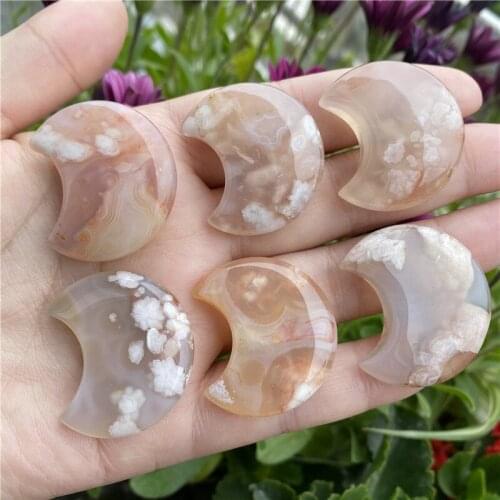 Natural Cherry Blossom Agate crystal heart shaped sakura stone For Gift Pendant Jewelry