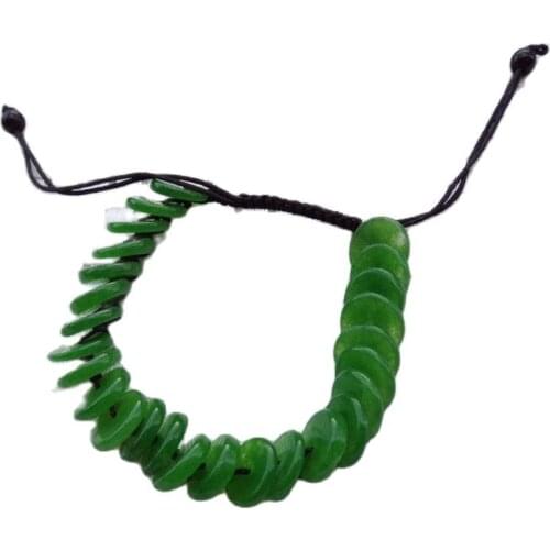 Natural Burmese Jade Jadeite Safe Bracelet Green Jade Anklet Handwoven Bracelet