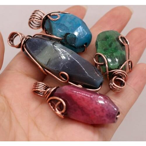 Natural Semi-precious Stone Pendant Irregular Crystal Bud Agate for Jewelry Making Necklaces Accessories Gift