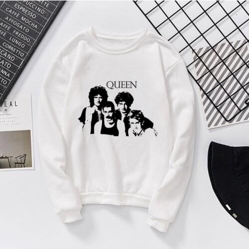 2020 New Vogue Camiseta Mujer Sweatshirt Queen Band Printing Harajuku Streetwear Tracksuit Personality Casual Long Sleeve Hoodie