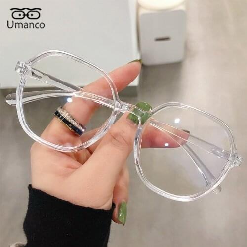 2021 Oversized Myopia Glasses Anti Blue Light For Women Men Round Gradient Transparent Computer Glasses Frame Block Eyeglasses
