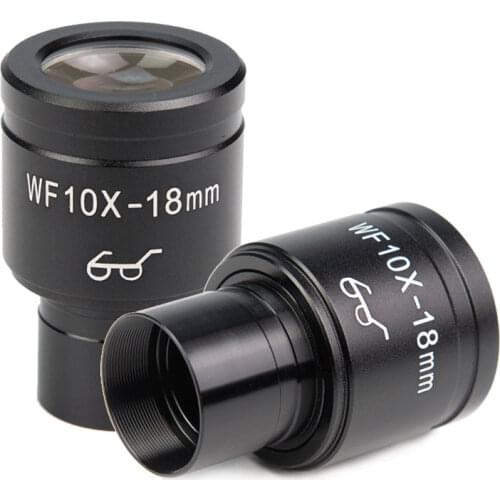 10X Biological Microscope Eyepiece Wide-field 18mm High eyepoint Ocular Optical Glass for Binocular Microscope