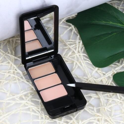 3 Color Concealer Makeup Palette Full Cover Dark Circles Soft Waterproof Moisturize Lasting Base Powder Facial Contour Comstic