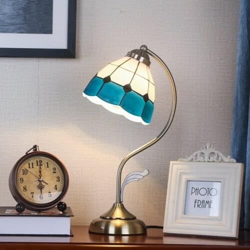 European Style Tiffany Bedside Lamp, Bedroom Table Lamp, Retro Creative Lighting Custom Lamp Table Lamp