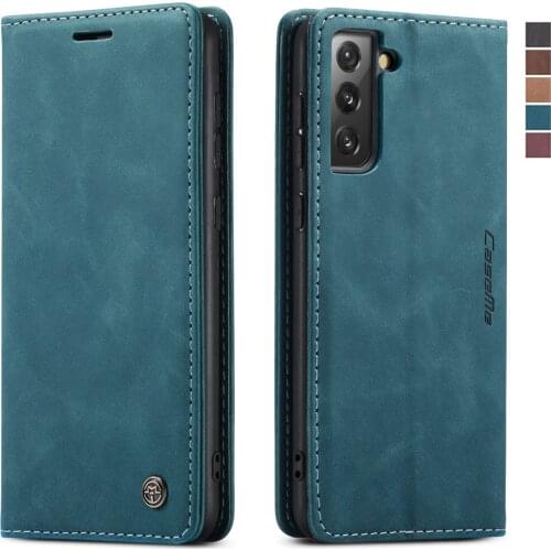 Durable Phone Wallet Leather Cover For Samsung Galaxy S21 FE Case Magnetic Flip Cover S21FE S21+ Plus Stand Card Pocket Cases