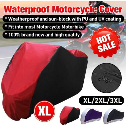 180T Waterproof Motorcycle Cover UV Protective Scooter Rain Breathable Street Bike Motor Dustproof Covers