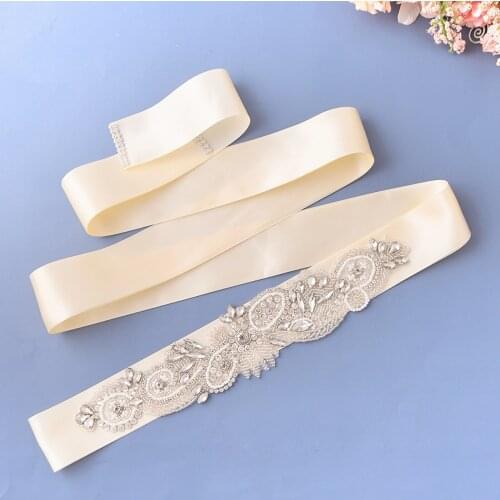 S280 Luxurious Bridal Belts With Rhinestone And Pearl Bridesmaid Bride Wedding Dress Accessories Women Prom Evening Dresses Belt