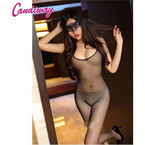 Candiway Womens Sexy Lingerie Hot Mesh Bodysuits Ladys Perspective Intimates Exotic Apparel Teddies Full Slips Sexy Costumes