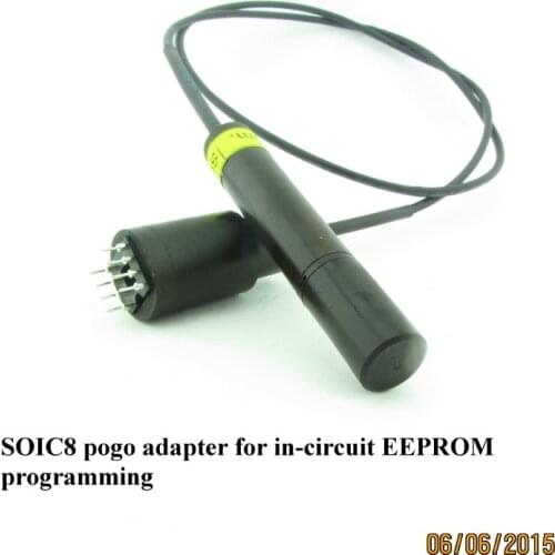 SOIC8 pogo adapter for in-circuit EEPROM programming without LED