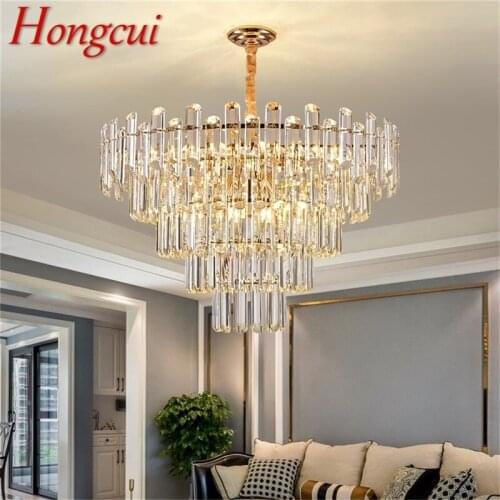 Hongcui Postmodern Chandelier Fixtures Crystal Pendant Lamp Luxury Light Home LED for Living Dining Room
