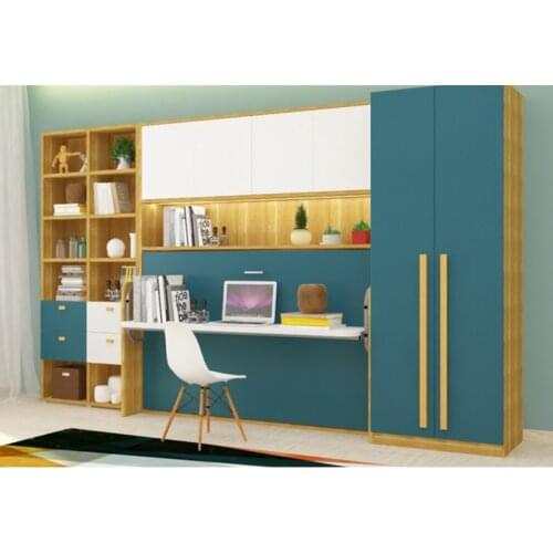 Modern and stylish design folding bed, multi-function folding desk bookcase