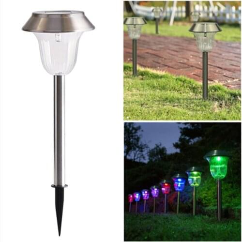 LED Solar Light Outdoors Garden Decoration Stainless Steel Pathway Lights Lantern Waterproof Landscape Street Yard Solar Lamp
