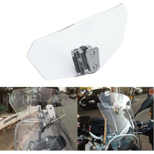 Universal Motorcycle Adjustable Clip On Wind Screen Deflector Extension Spoiler