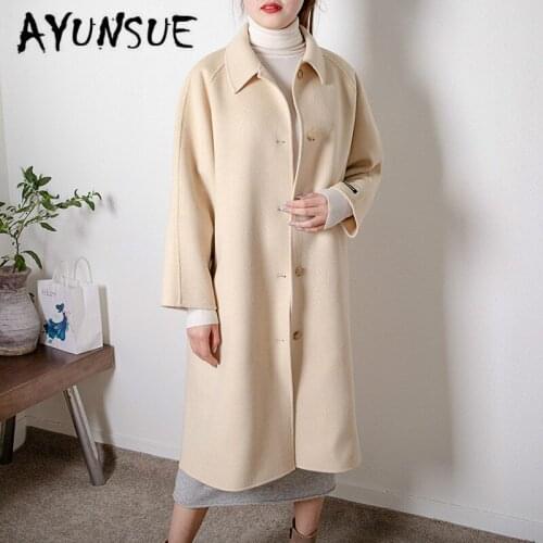 Spring Autumn Wool Coat Women Clothes 2020 Double-sided Wool Jacket Women Korean Woolen Overcoat Abrigo Mujer F060 YY2076