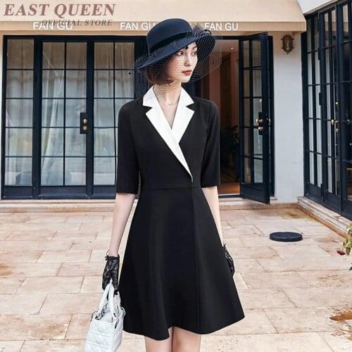 Black Office Dresses Ladies 2019 New Chic Busines Dress Midi Elegant A Line Workwear Ol Business Dress For Women Office DD2228