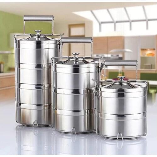 1PC 2/3/4 Layer Adult Portable Picnic Food Container Stainless Steel Lunch Box School Office Japanese Style Bento Box XB 094