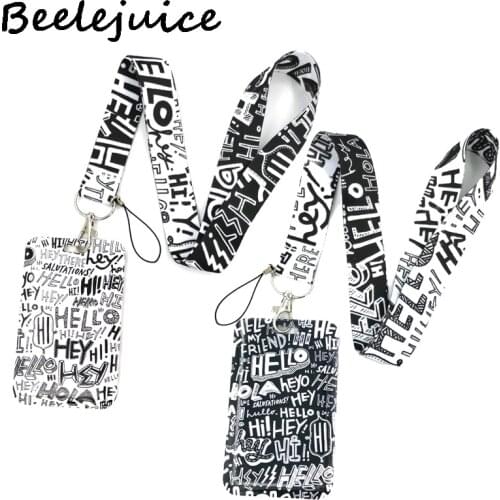 12sets Black Hello Hey Funny Letters ID Card Students Work Name card Holder Gym Badge Kids Holder Jewelry Accessories Decoration