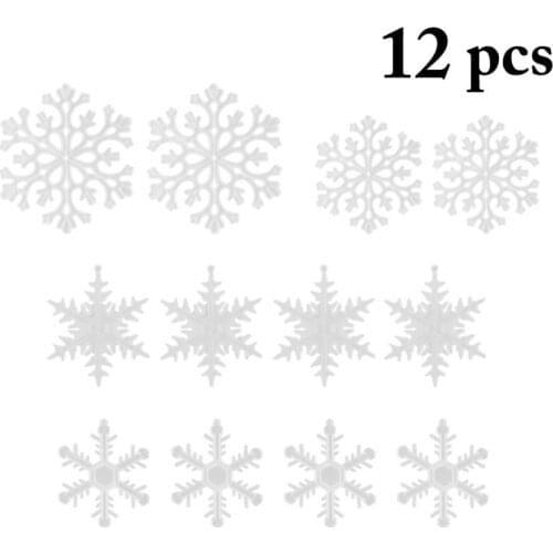 12Pcs/Set Beautiful Christmas Snowflake Ornament Decor Clear Tree Hanging Ornament DIY Party Decor For Home Store